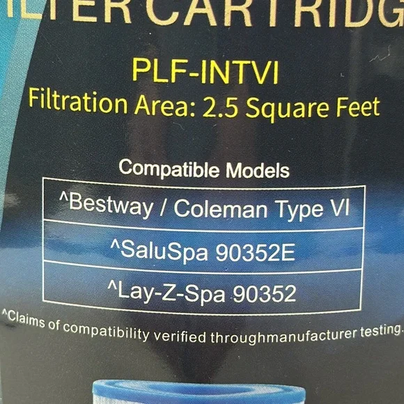 Poolpure Spa & Hot Tub Filters Type VI Set of 4 Lay Z Spa 90352, 90352E - Picture 2 of 8